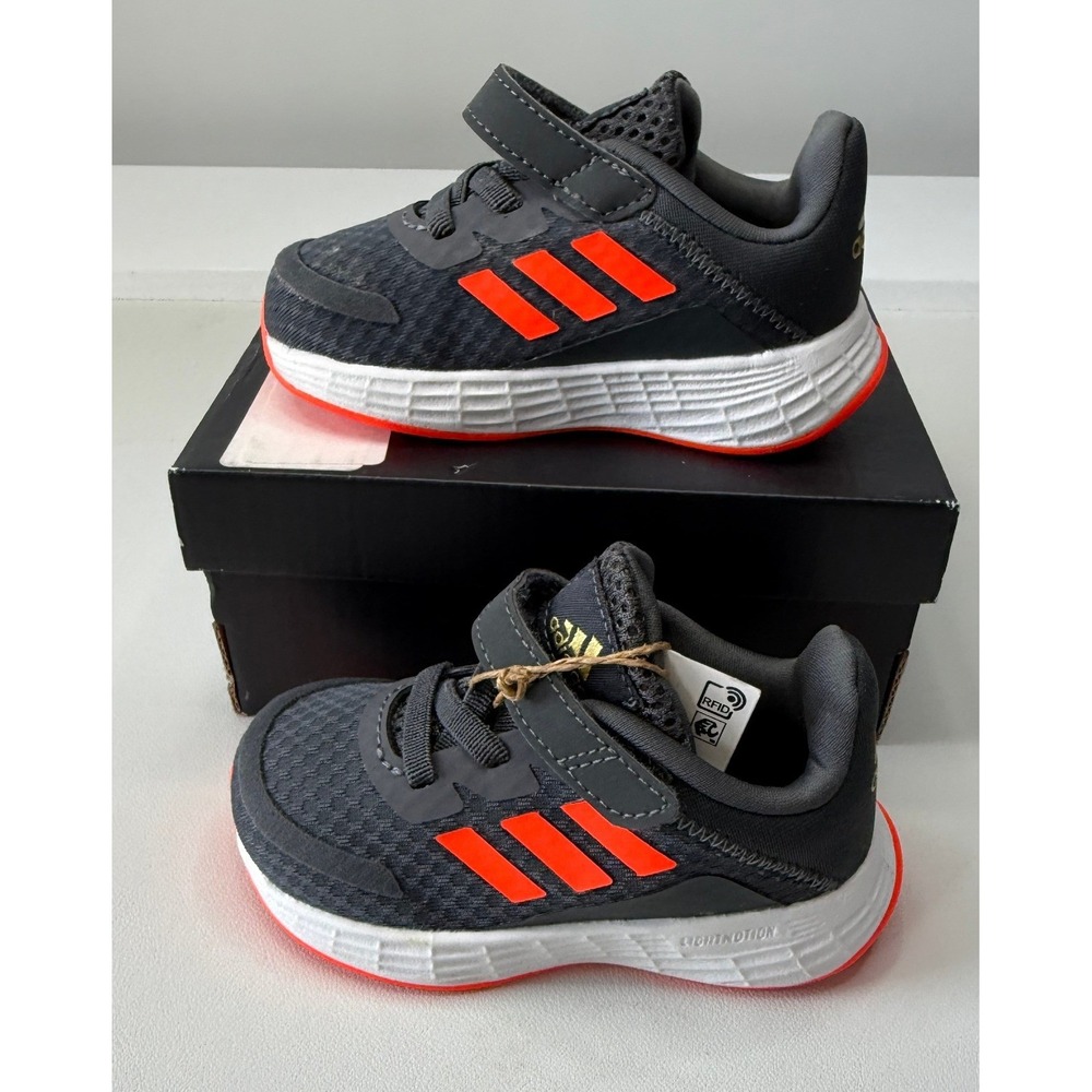 Adidas Duramo SL I Toddler Sneakers‎ Grey Solar Red GW2238 Size 5K NEW
